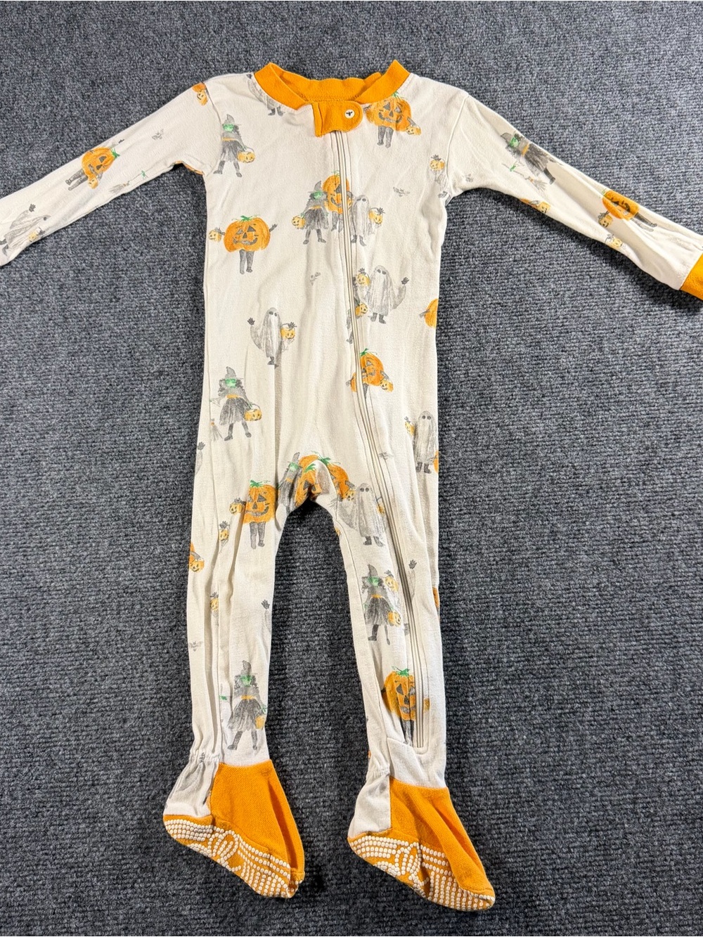 Burt's Bees Baby Organic Cotton Halloween Print Footed Pajamas Comfy Sleeper 18M